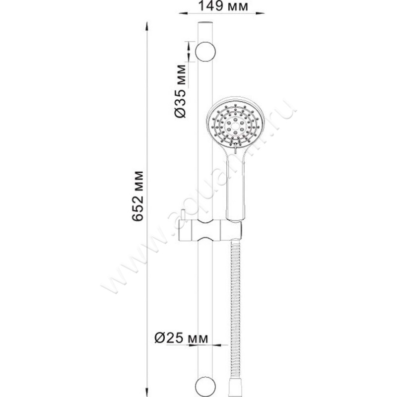Душевой гарнитур Wasserkraft A064 размеры