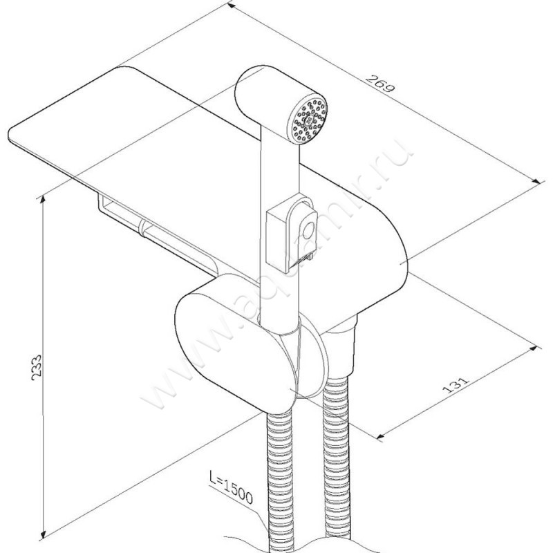 Гигиенический душ AM.PM Like F0202622 размеры