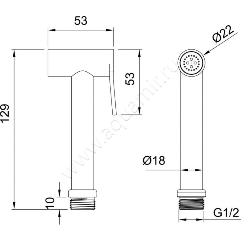 Гигиенический душ Allen Brau Priority 5.31028-00 размеры