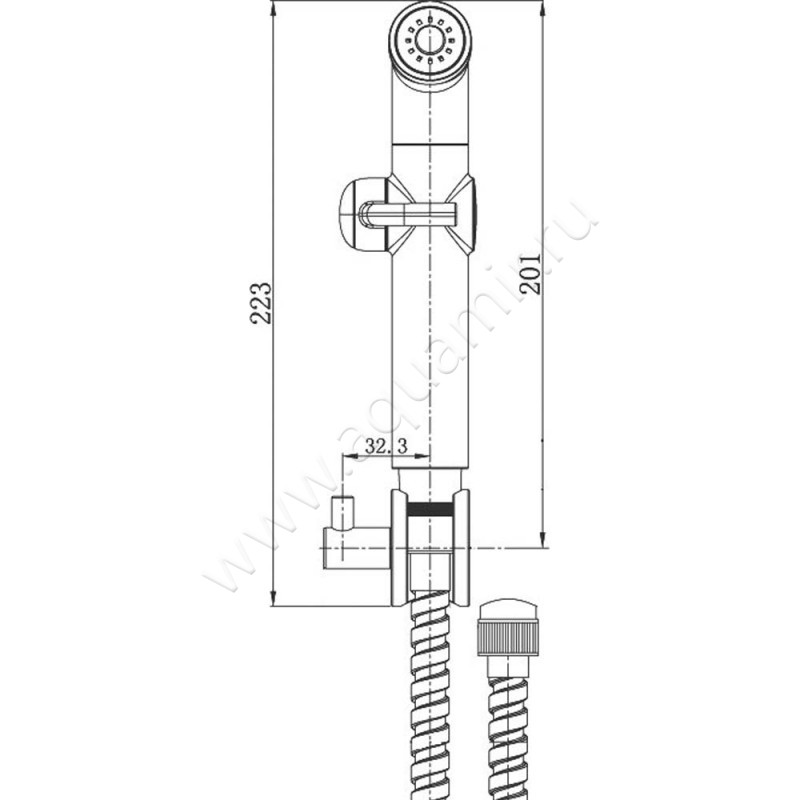 Гигиенический душ D&K Paulinus Rhein DA1464501 размеры