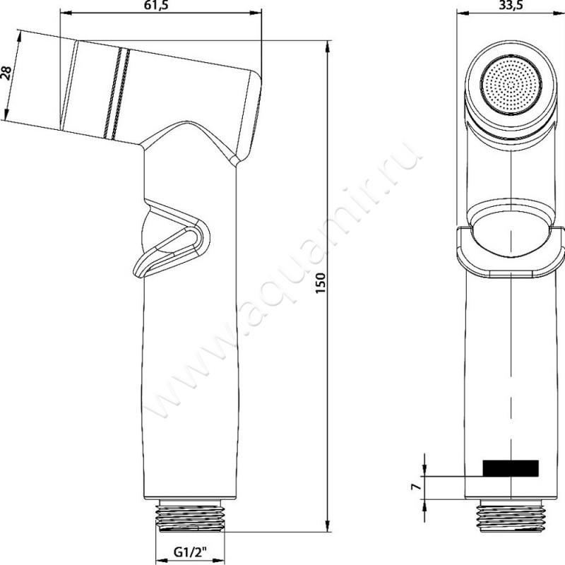 Гигиенический душ Lemark LM8140C размеры