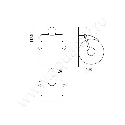 Бумагодержатель Emco Fino 840000100 размеры