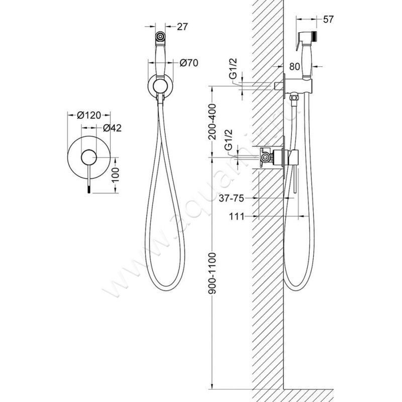 Гигиенический душ Timo Saona 2389-18SM размеры