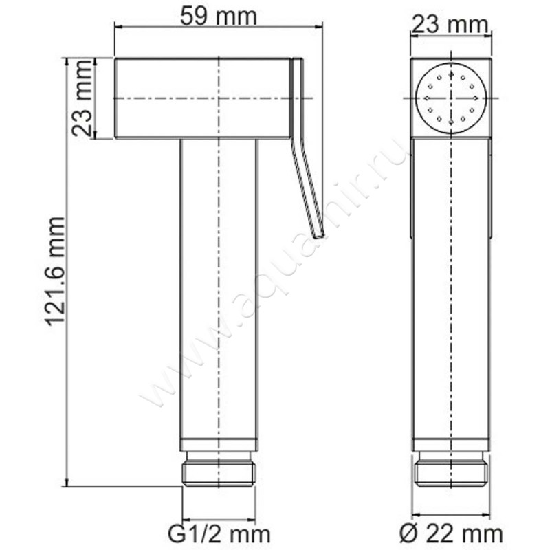 Гигиенический душ Wasserkraft A01652 размеры