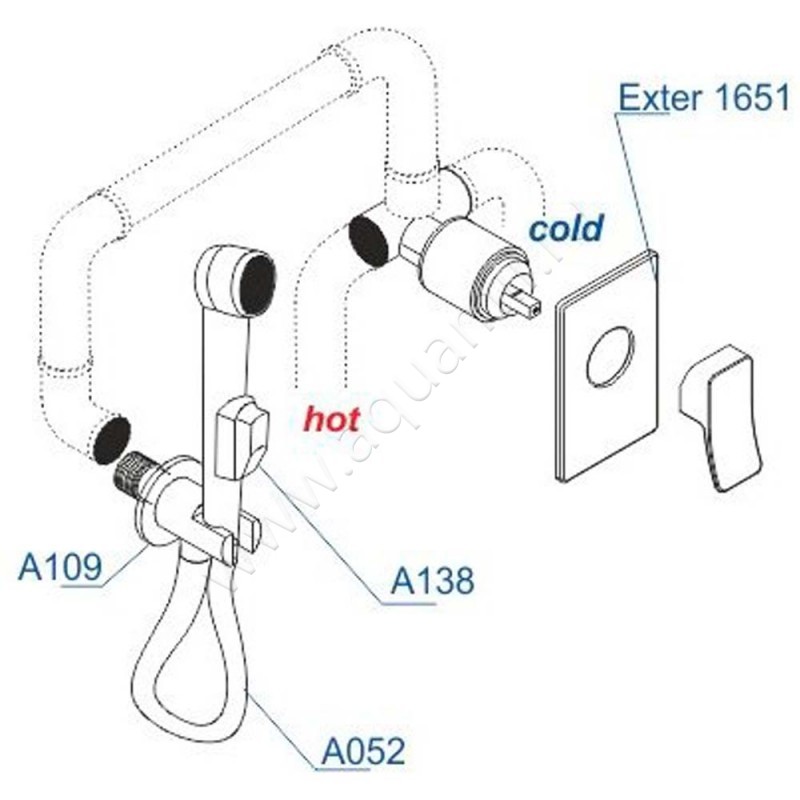 Гигиенический душ Wasserkraft A01652 размеры