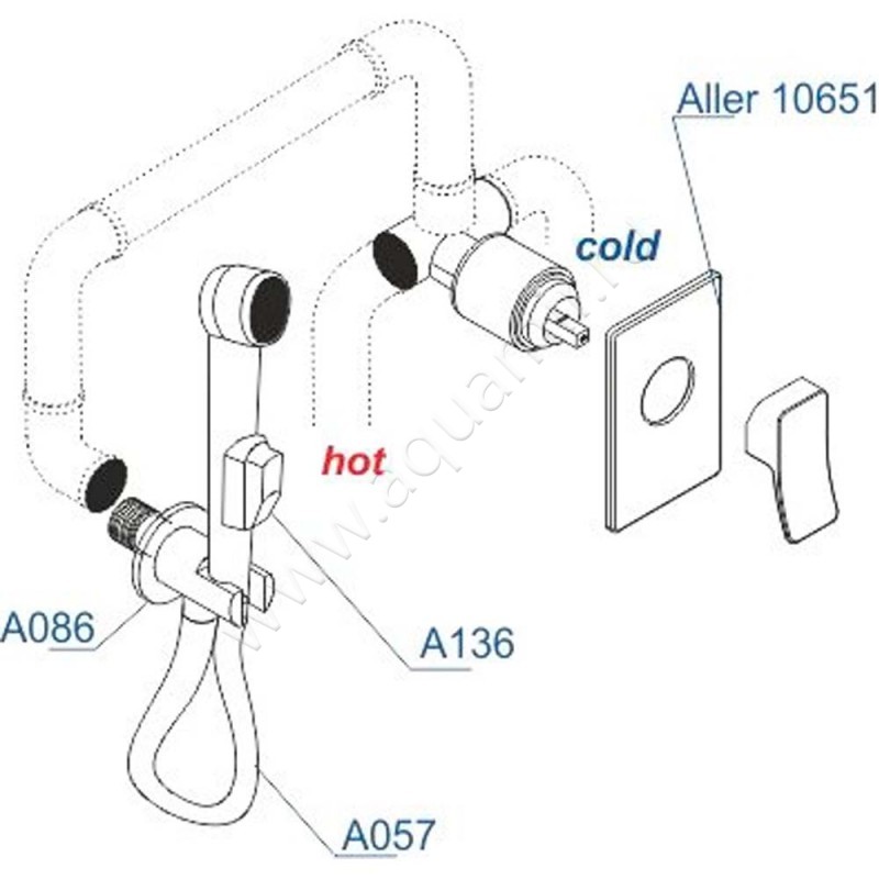 Гигиенический душ Wasserkraft A106157 размеры