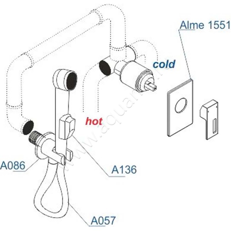 Гигиенический душ Wasserkraft A15157 размеры