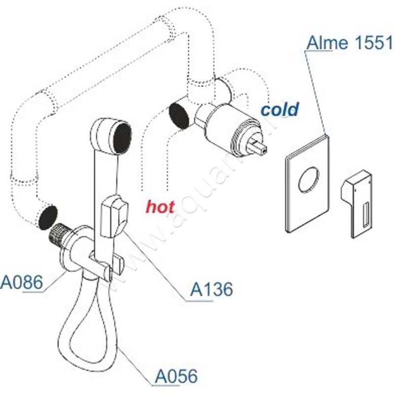 Гигиенический душ Wasserkraft A15156 размеры
