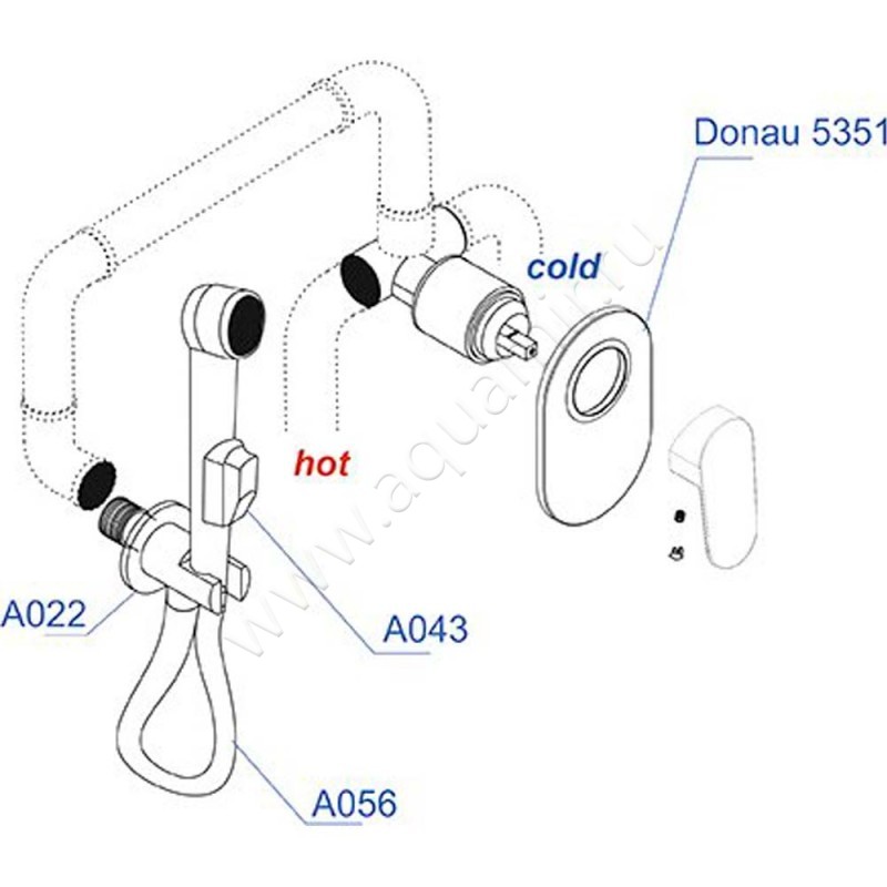 Гигиенический душ Wasserkraft A11056 размеры