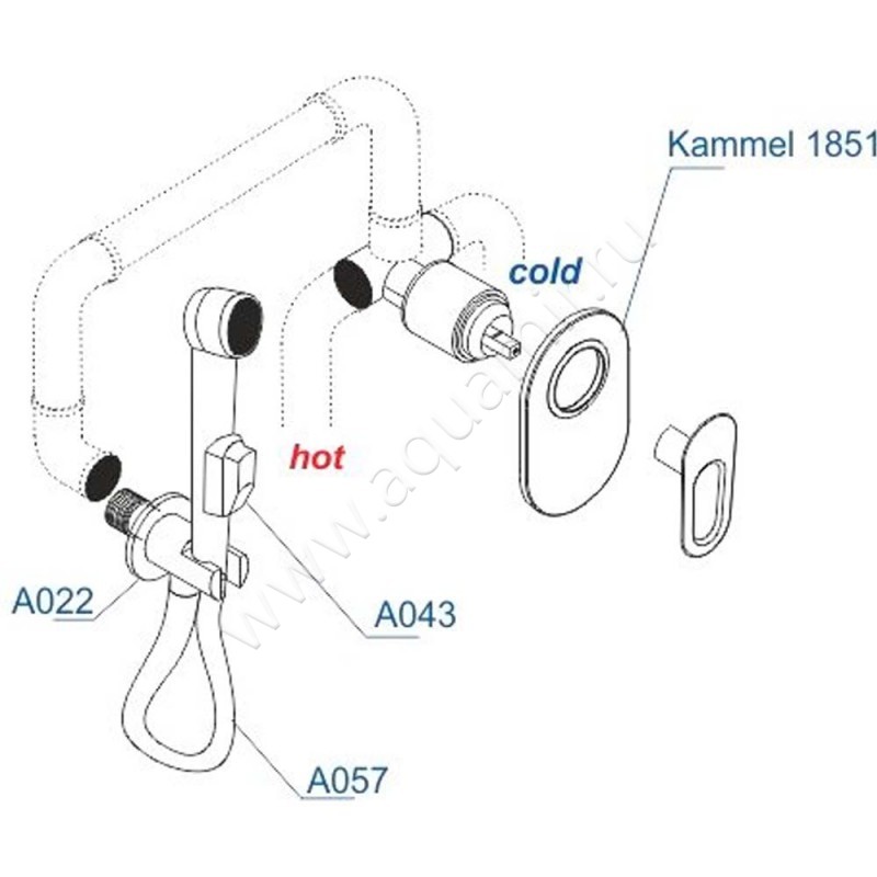 Гигиенический душ Wasserkraft A111857 размеры