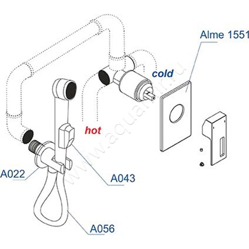 Гигиенический душ Wasserkraft A01556 размеры