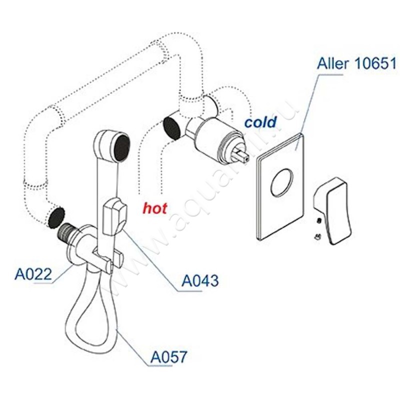 Гигиенический душ Wasserkraft A010657 размеры