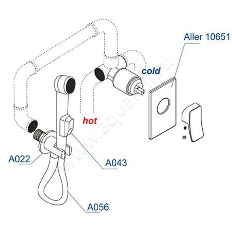 Гигиенический душ Wasserkraft A010656 размеры