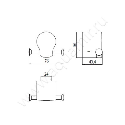 Крючок Emco Fino 8478 001 00 размеры