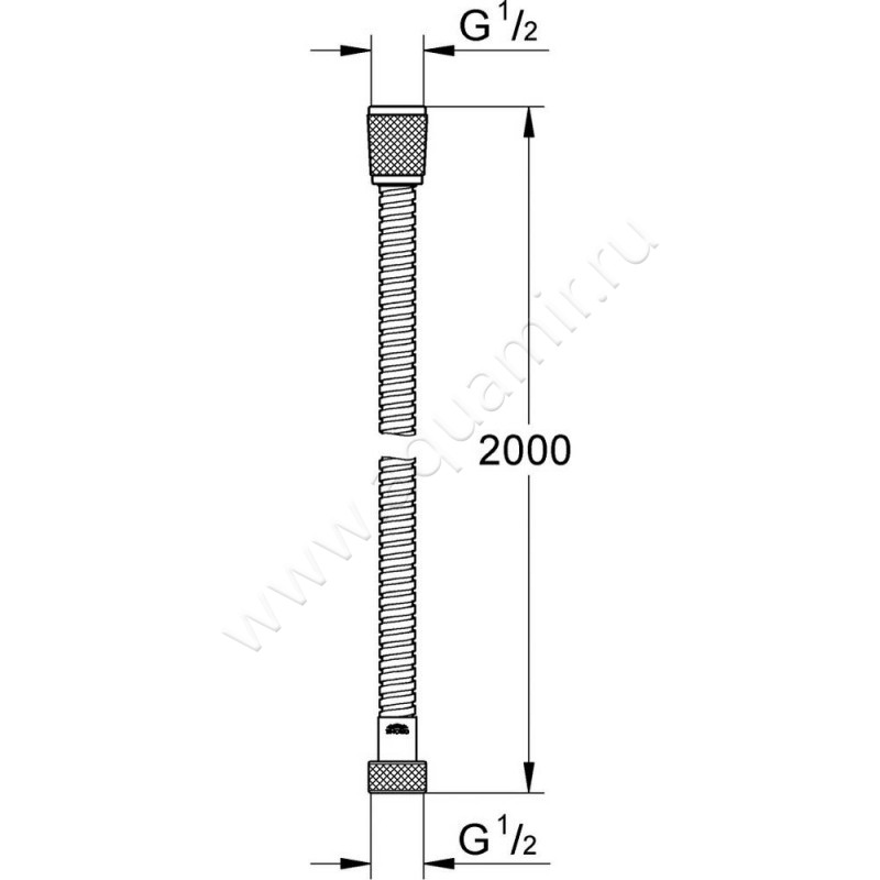 Душевой шланг Grohe 28140000 размеры