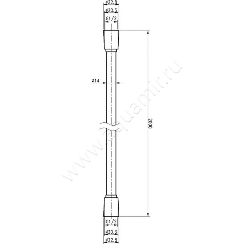 Душевой шланг Cezares CZR-FMD-200-01 размеры