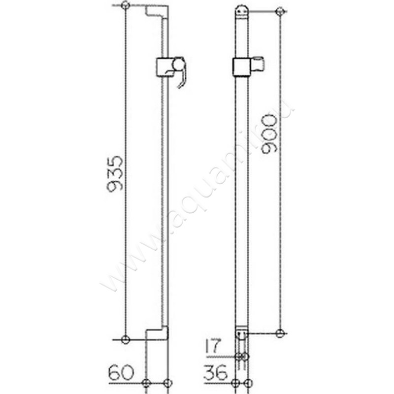 Душевая штанга Keuco Elegance new 51685 010900 размеры
