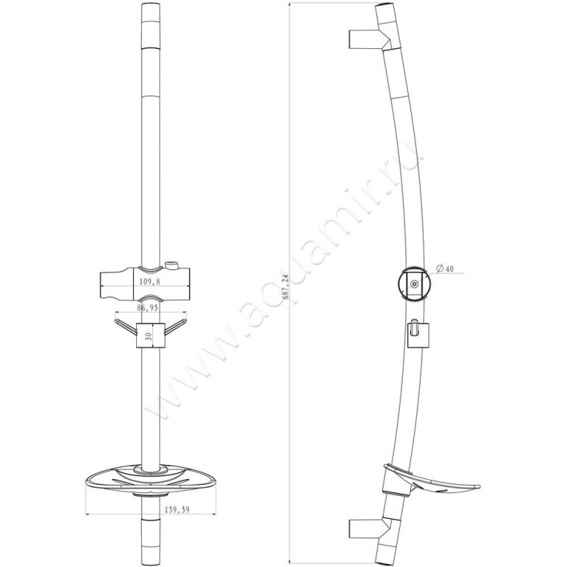 Душевая штанга Lemark LM8064C размеры