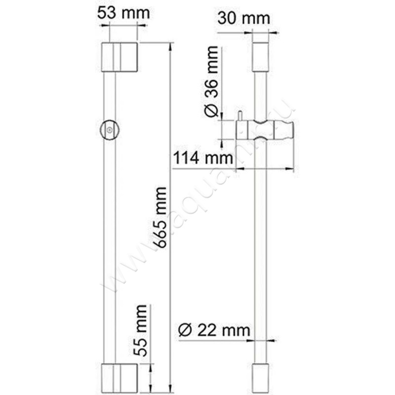 Душевая штанга Wasserkraft A190 размеры