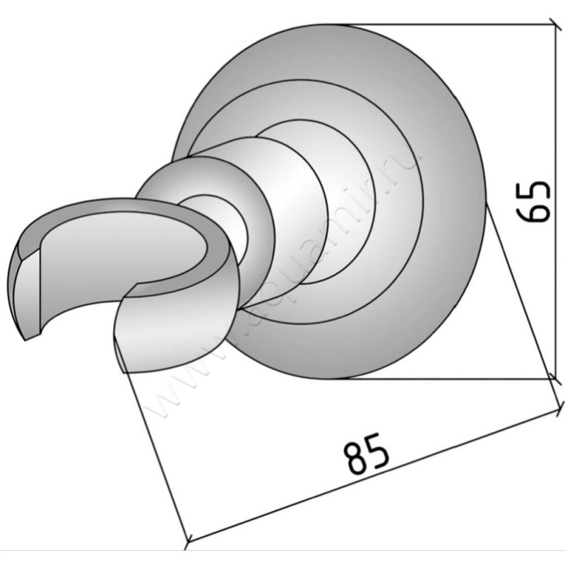 Держатель для душа Boheme Brillante 621 размеры