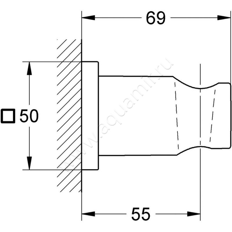 Держатель для душа Grohe Rainshower 27075000 размеры