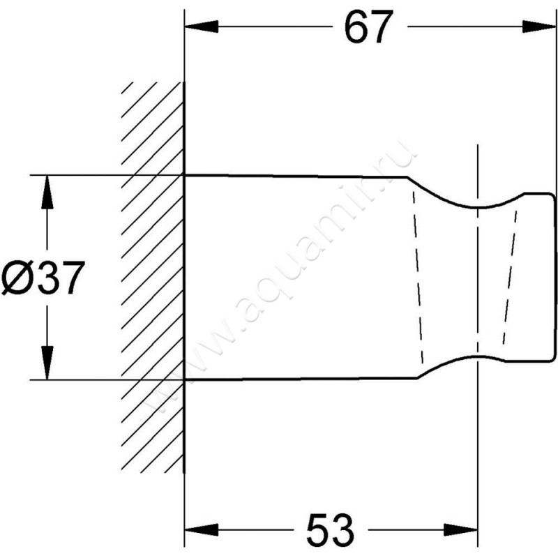 Держатель для душа Grohe Rainshower 27056000 размеры