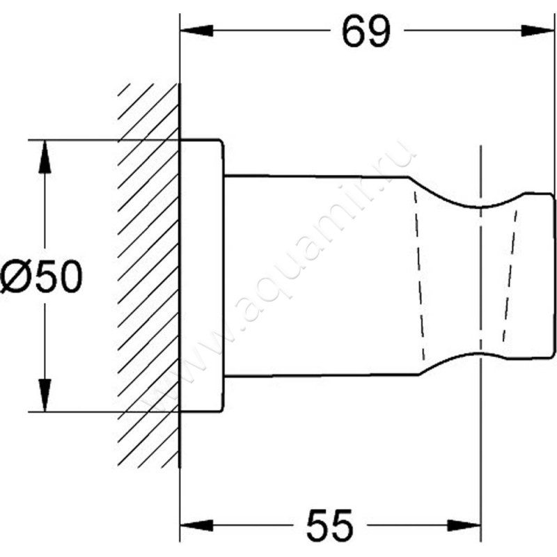 Держатель для душа Grohe Rainshower 27074DA0 размеры