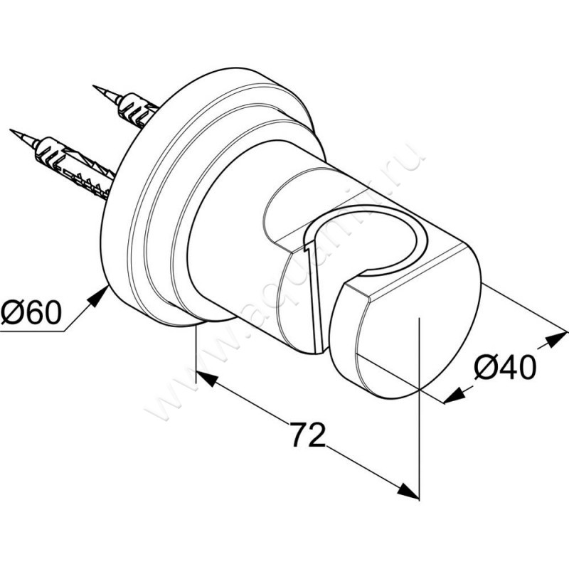 Держатель для душа Kludi Nova Fonte 2055205-25 размеры