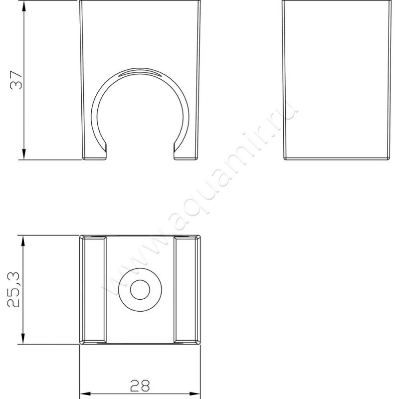 Держатель для душа Aquanet AF000-031B размеры