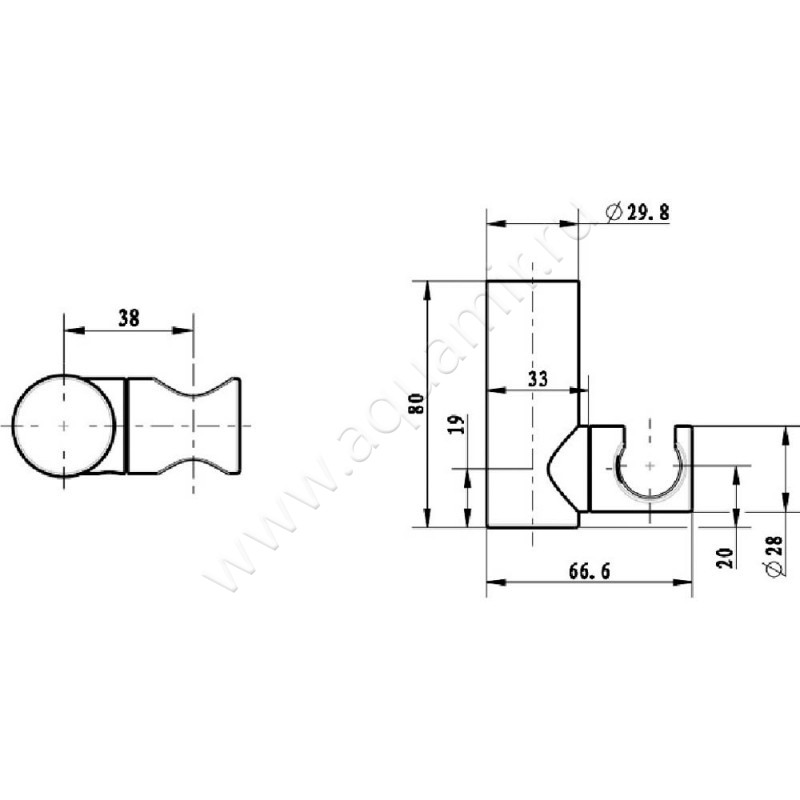 Держатель для душа Villeroy & Boch TVC00045800061 размеры