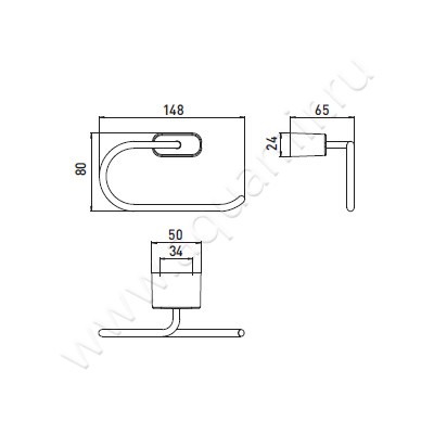 Бумагодержатель Emco Logo 2 3000 001 01 размеры
