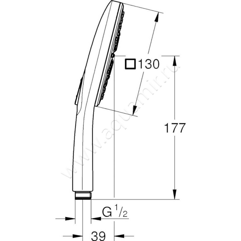 Душевая лейка Grohe Rainshower SmartActive 26582000 размеры