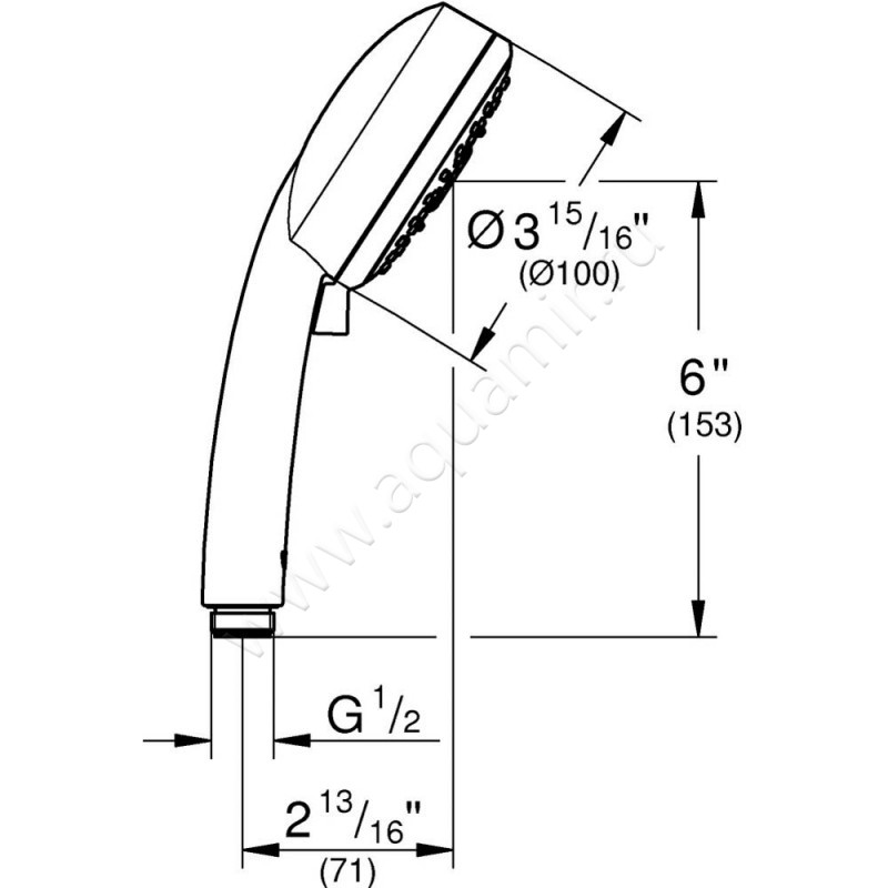 Душевая лейка Grohe Tempesta Cosmopolitan 27575002 размеры