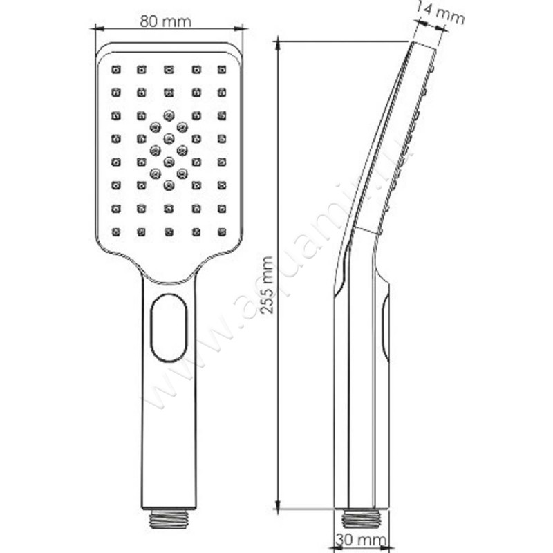 Душевая лейка Wasserkraft Aisch A201 размеры