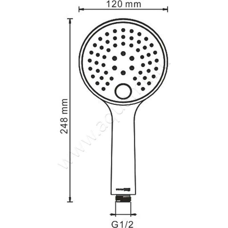 Душевая лейка Wasserkraft Sauer A207 размеры