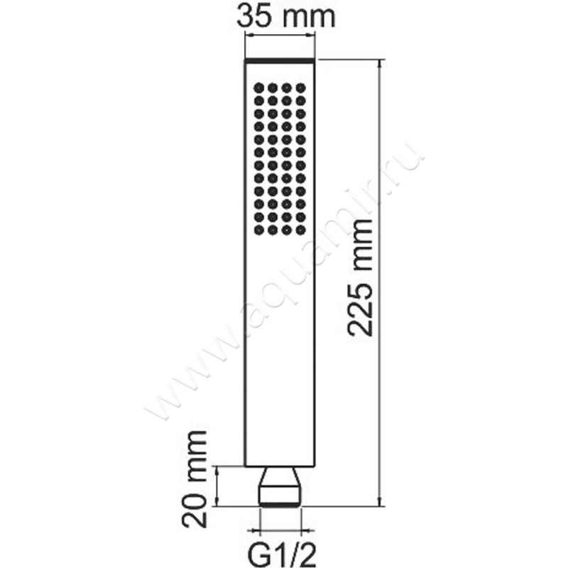 Душевая лейка Wasserkraft A103 размеры