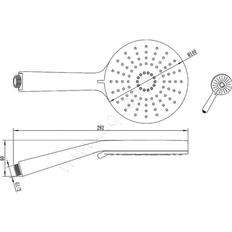 Душевая лейка Ravak X07P344 размеры