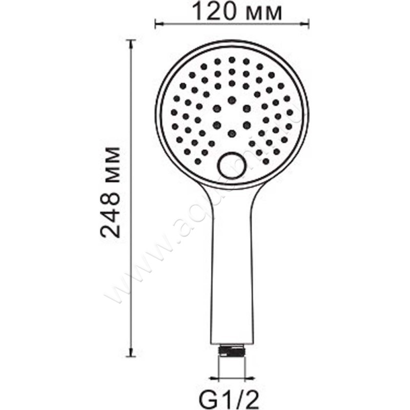 Душевая лейка Wasserkraft A060 размеры