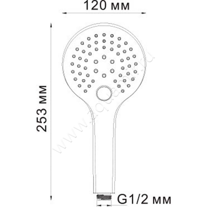 Душевая лейка Wasserkraft A061 размеры