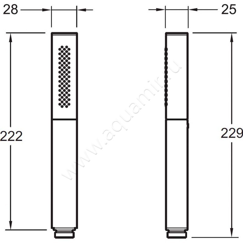 Душевая лейка Jacob Delafon Shift Ellipse E10257-CP размеры