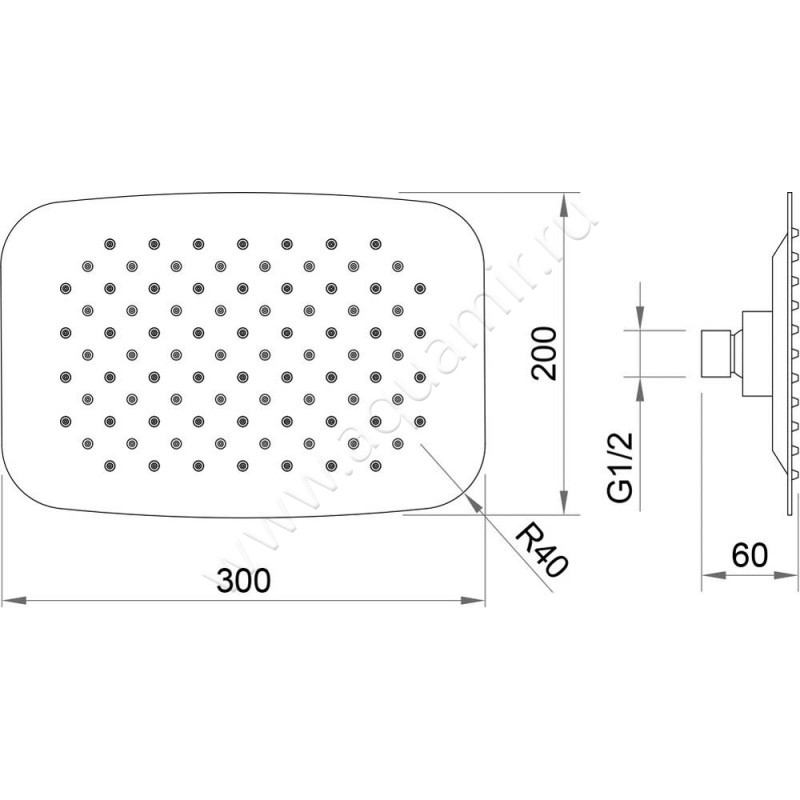 Верхний душ Berges Wasserhaus Ventas 074006 размеры