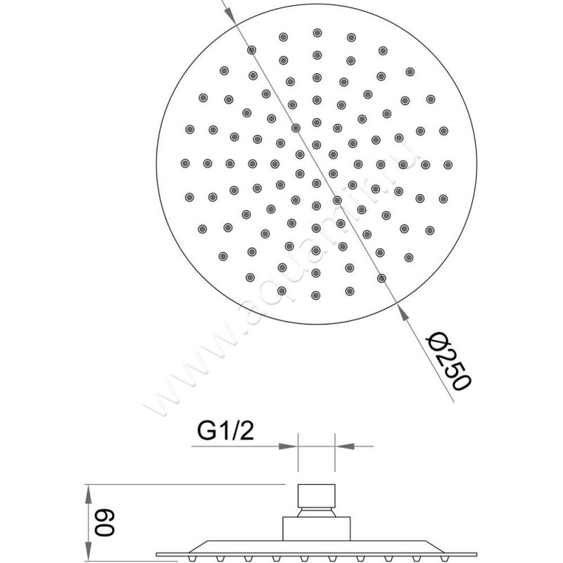 Верхний душ Berges Wasserhaus Ventas 074004 размеры