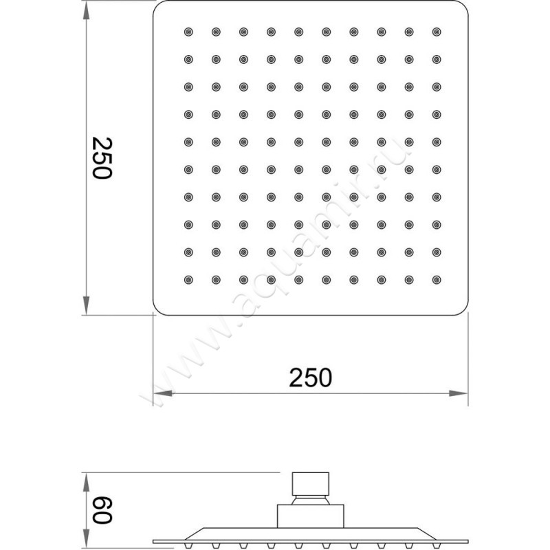 Верхний душ Berges Wasserhaus Ventas 074001 размеры