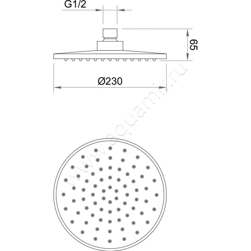 Верхний душ Berges Wasserhaus Nardis 072004 размеры