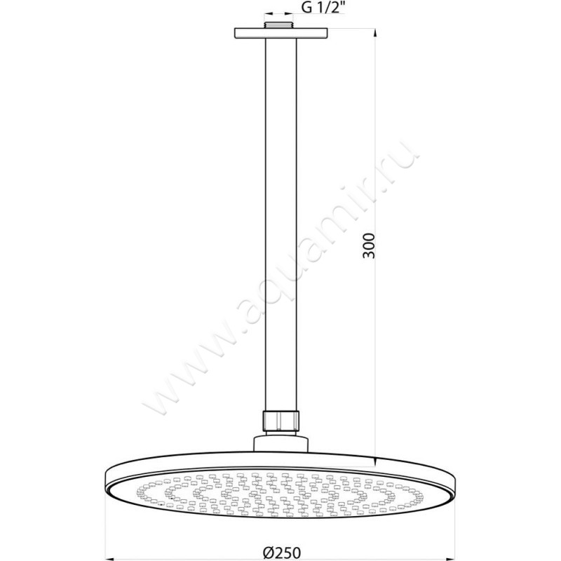 Верхний душ GPD ADS16 размеры