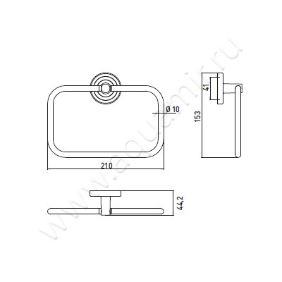 Полотенцедержатель Emco Polo 075500100 размеры
