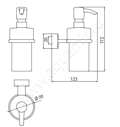 Дозатор Emco Rondo 2 4521 001 02 размеры