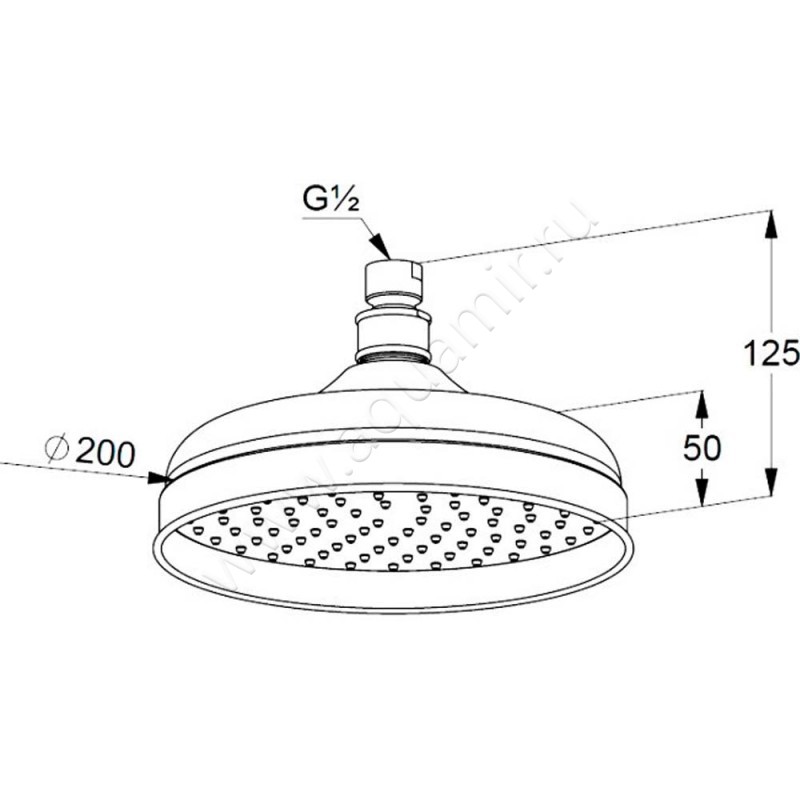 Верхний душ Kludi Adlon 2751045 размеры