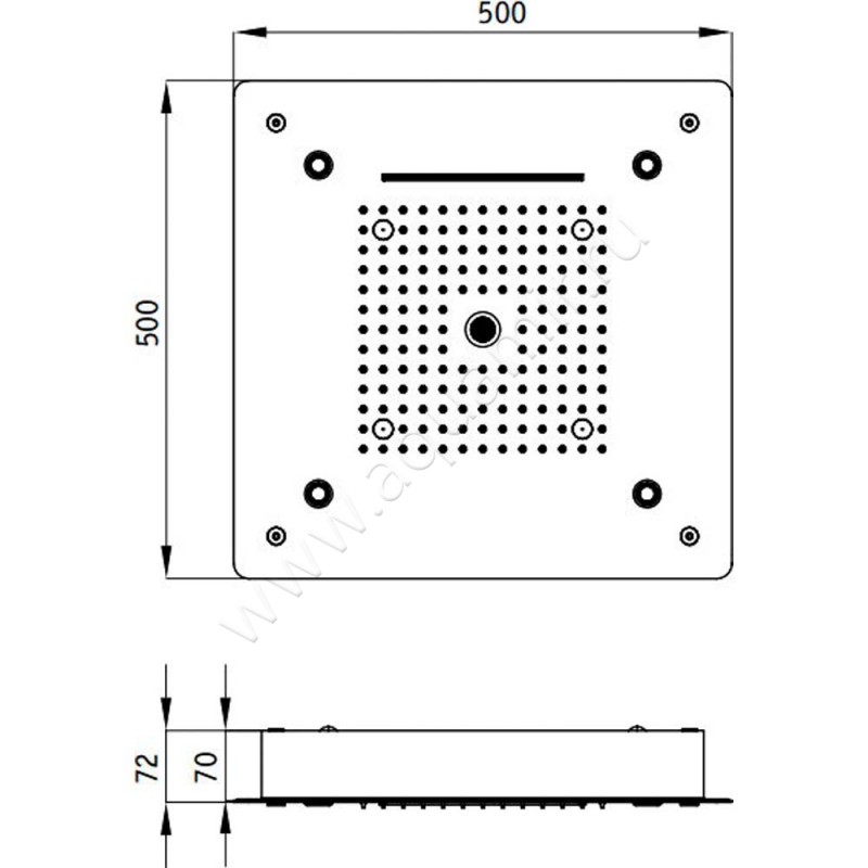 Верхний душ RGW Shower Panels 21140273-01 размеры