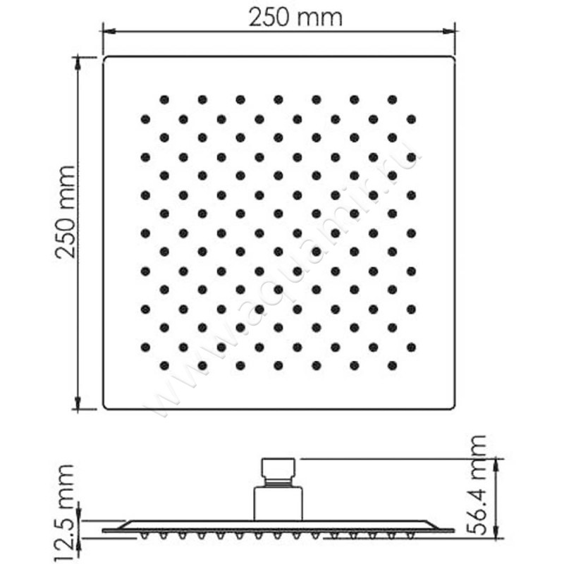 Верхний душ Wasserkraft Glan A199 размеры